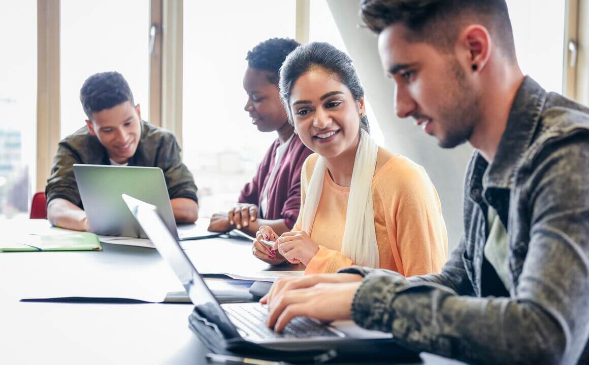 College students studying