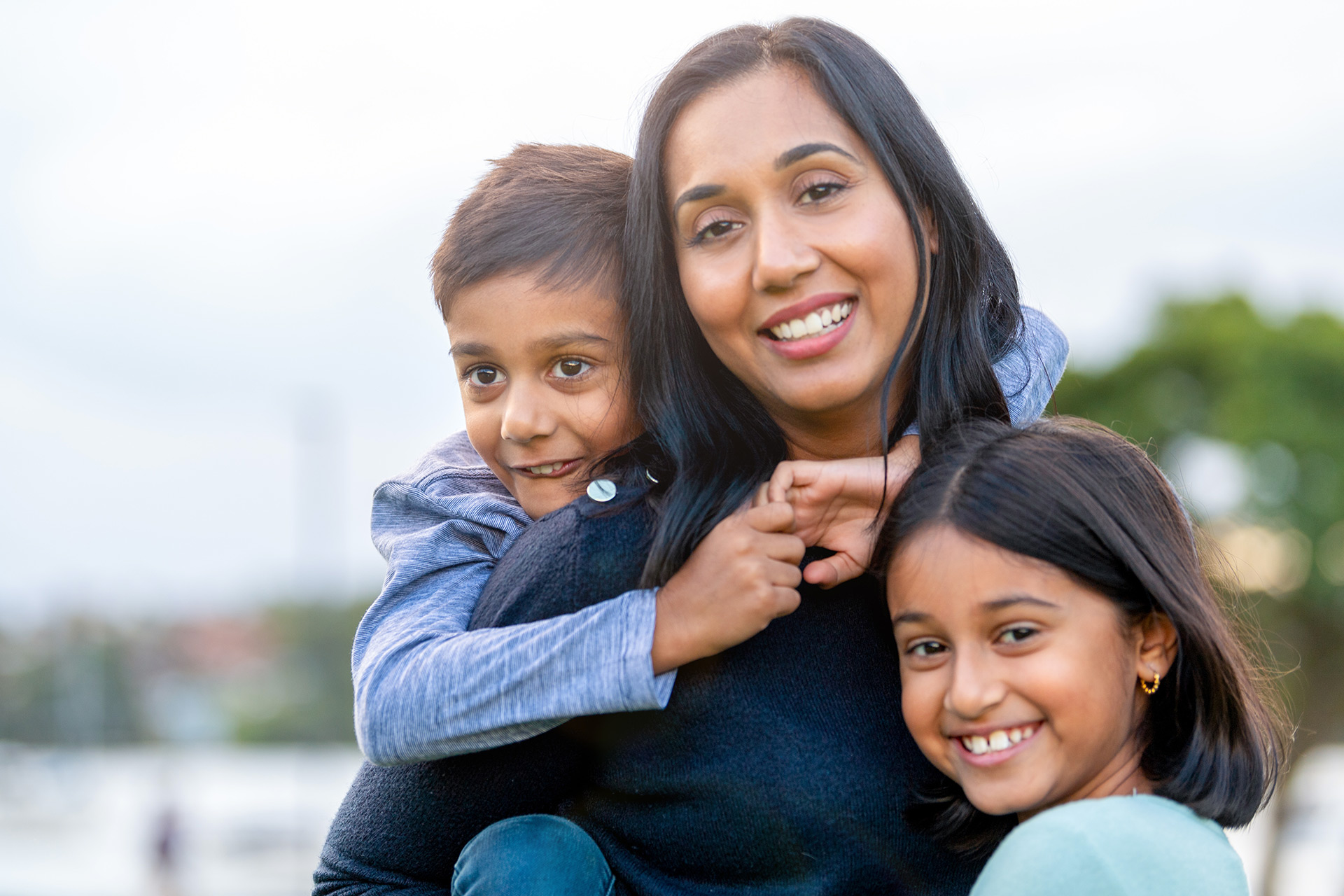 Family smiling